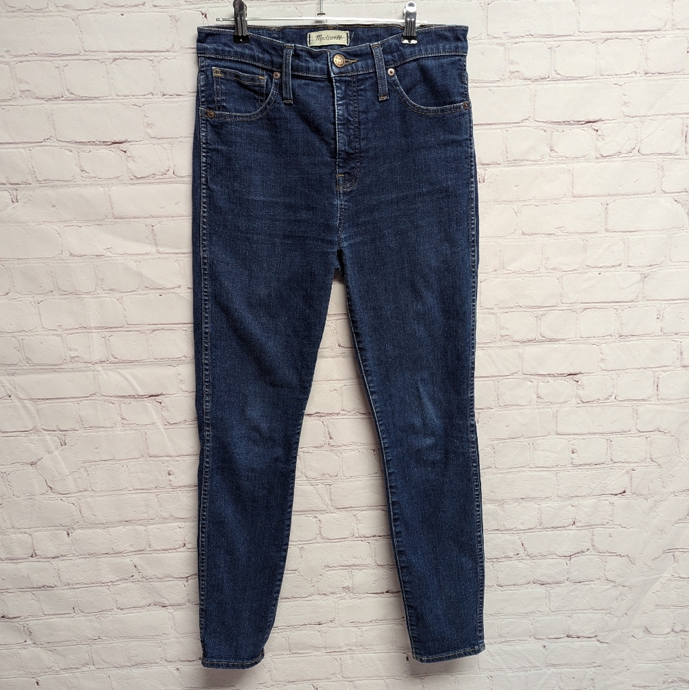 Madewell Jeans Womens 28 Blue 10" High Rise Skinny Stretch Dark Denim . 619